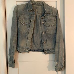 Citizens of Humanity | distressed cropped denim light blue jean jacket xs 00/0
